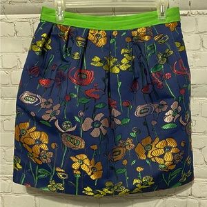 Madchen Women Floral Blue High Waisted Structured Business & Casual Skirt SZ 6